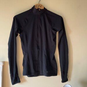 MEC black running top - long sleeve run shirt zip up - size small